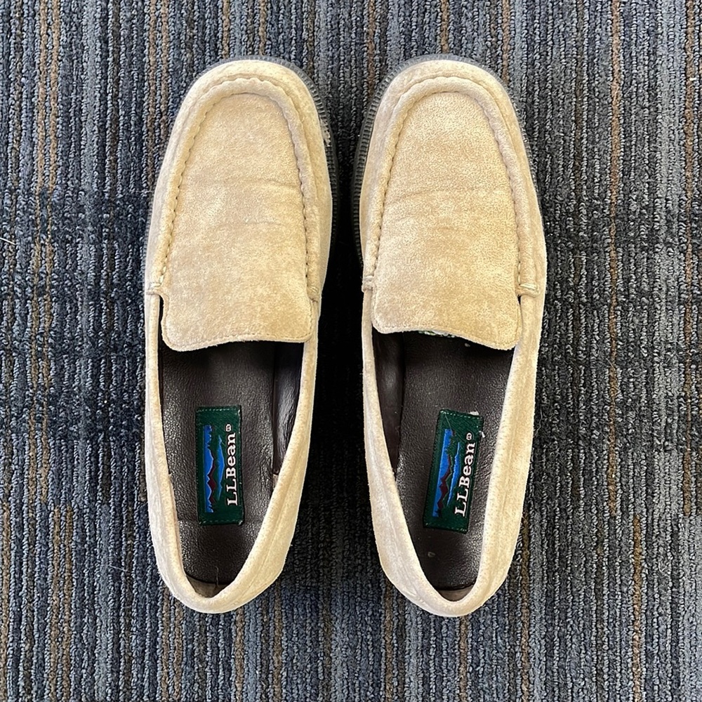 L.L. Bean Suede Moc comfort walking slip on loafers